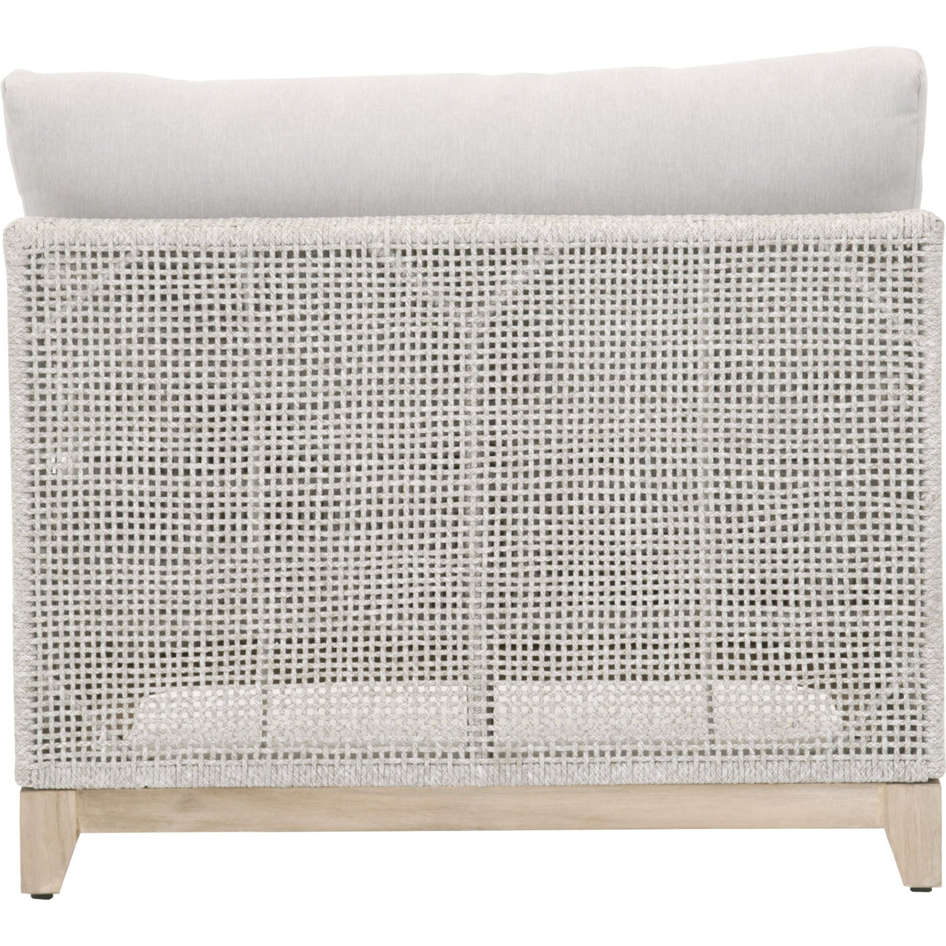 Tropez Armless Sofa Chair by Essentials For Living in gray, taupe, white, pumice. Made from solid teak, aluminum, rope, 100% olefin in a coastal style.