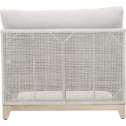 Tropez Armless Sofa Chair by Essentials For Living in gray, taupe, white, pumice. Made from solid teak, aluminum, rope, 100% olefin in a coastal style.