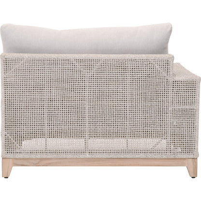 Tropez One Arm Sofa Chair by Essentials For Living in gray, taupe, white, pumice. Made from solid teak, aluminum, rope, 100% olefin in a coastal style.