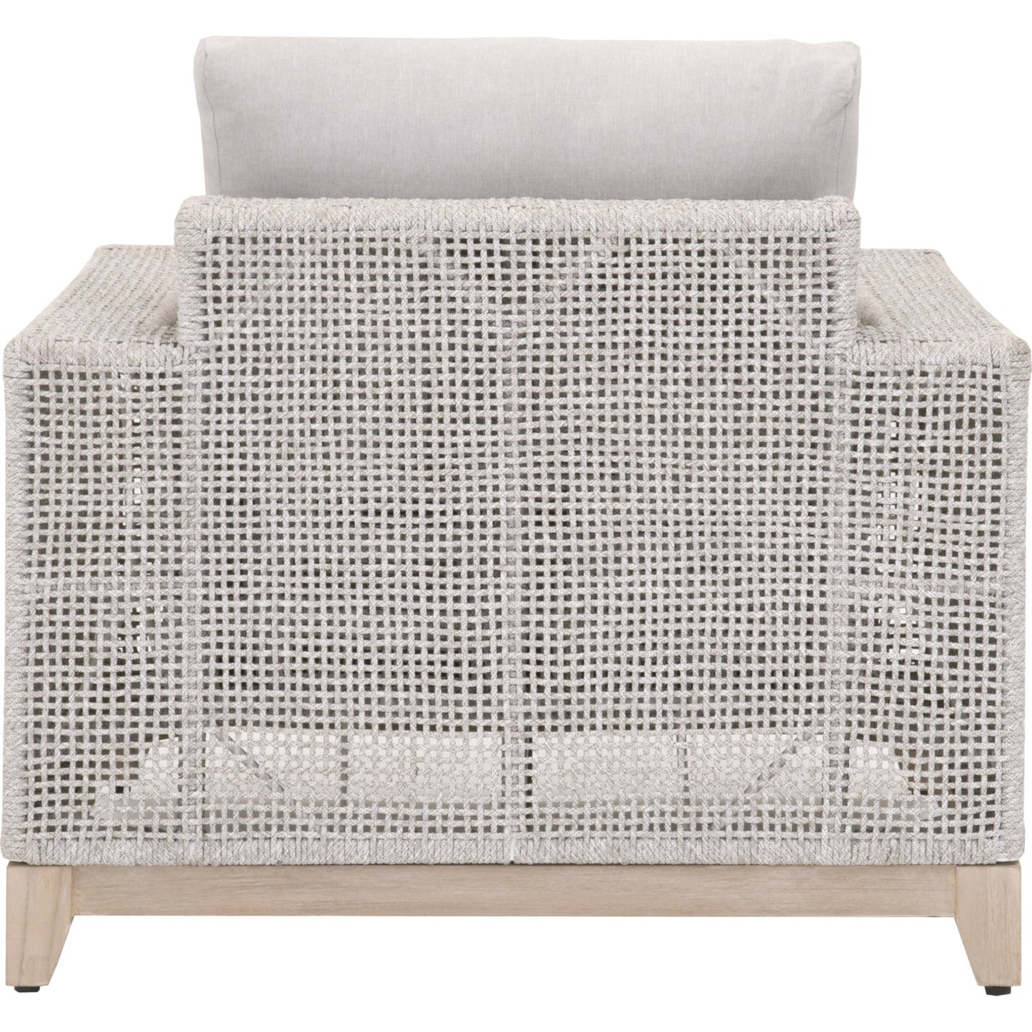 005 SR-837494 | Additional Silo | Tropez Sofa Chair by Essentials For Living in gray, taupe, white, pumice. Made from solid teak, aluminum, rope, 100% olefin in a coastal style.