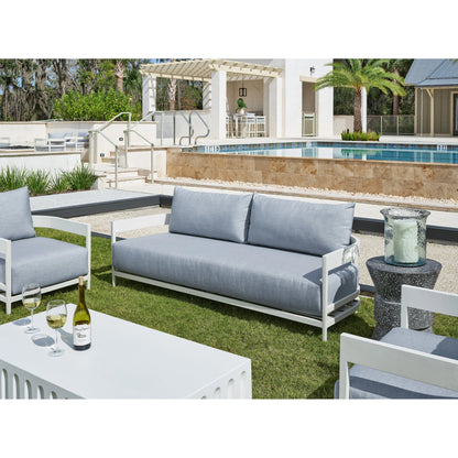 South Beach Sofa by Coastal Living by Universal Furniture in stainless steel and chalk aluminum. Made from unique in a modern style.