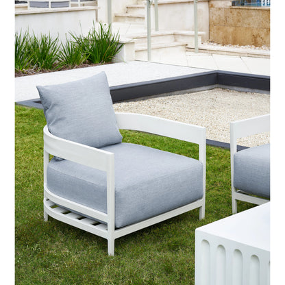 South Beach Lounge Chair by Coastal Living by Universal Furniture in stainless steel and chalk aluminum. Made from unique in a modern style.
