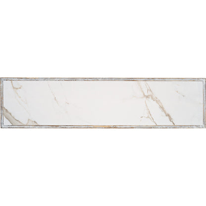 Double Pedestal Console by Sarreid Ltd. in gray and grey oak calacatta gloss porcelain. Made from wood, porcelain in a cottage & farmhouse style.