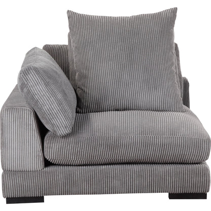 Tumble Corner by Moe's Home Collection in dark gray. Made from upholstery: 100% polyester, solid eucalyptus wood frame, plywood, upholstery foam in a modern style.