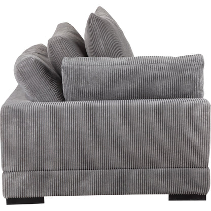 Tumble Corner by Moe's Home Collection in dark gray. Made from upholstery: 100% polyester, solid eucalyptus wood frame, plywood, upholstery foam in a modern style.
