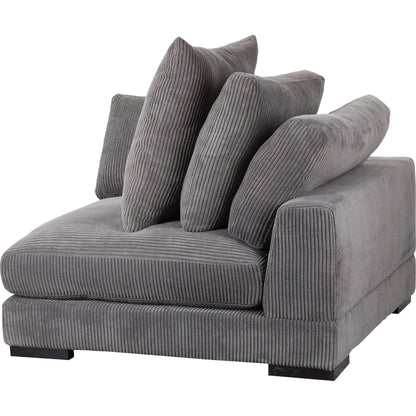 Tumble Corner by Moe's Home Collection in dark gray. Made from upholstery: 100% polyester, solid eucalyptus wood frame, plywood, upholstery foam in a modern style.