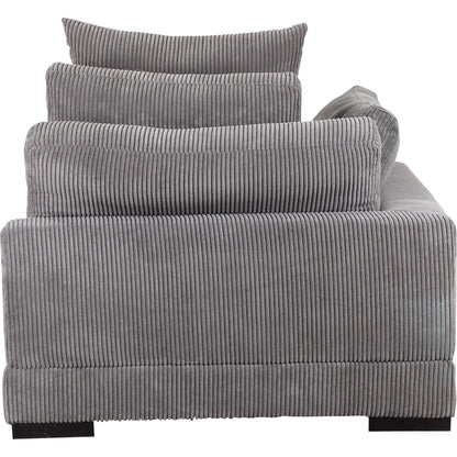 Tumble Corner by Moe's Home Collection in dark gray. Made from upholstery: 100% polyester, solid eucalyptus wood frame, plywood, upholstery foam in a modern style.