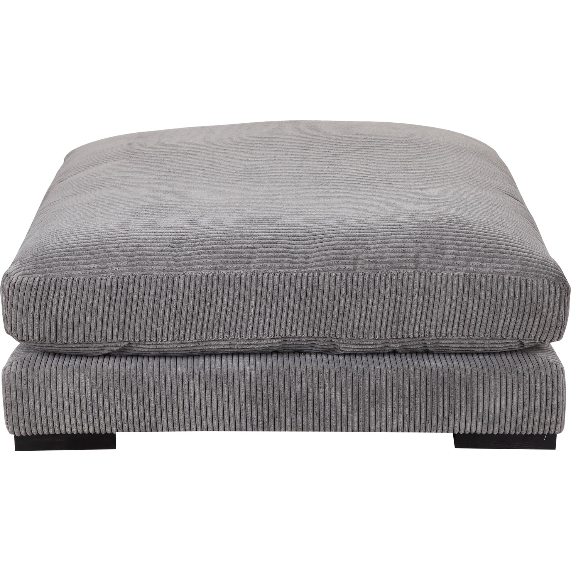 Tumble Ottoman by Moe's Home Collection in dark gray. Made from upholstery: 100% polyester, solid eucalyptus wood frame, plywood, upholstery foam in a modern style.