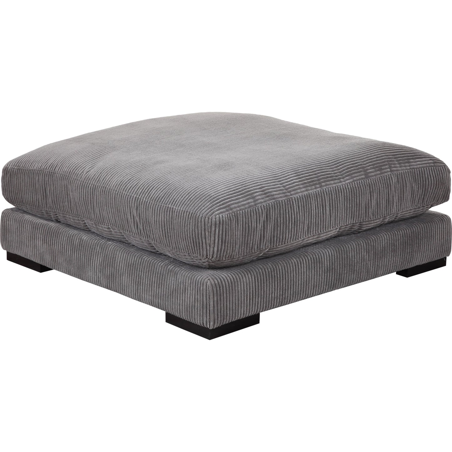 001 SR-386872 | Primary Silo | Tumble Ottoman by Moe's Home Collection in dark gray. Made from upholstery: 100% polyester, solid eucalyptus wood frame, plywood, upholstery foam in a modern style.