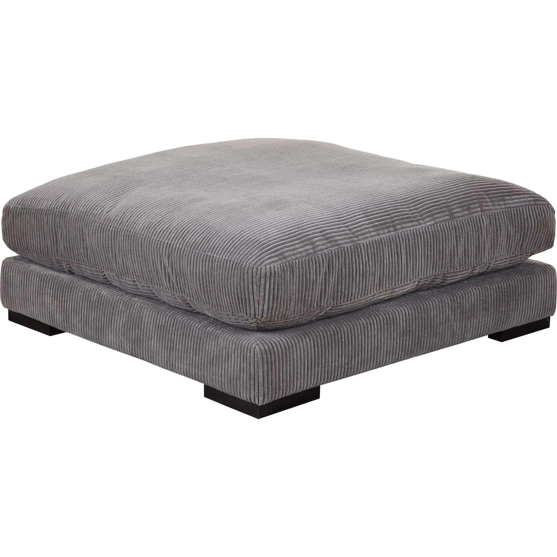 Tumble Ottoman by Moe's Home Collection in dark gray. Made from upholstery: 100% polyester, solid eucalyptus wood frame, plywood, upholstery foam in a modern style.