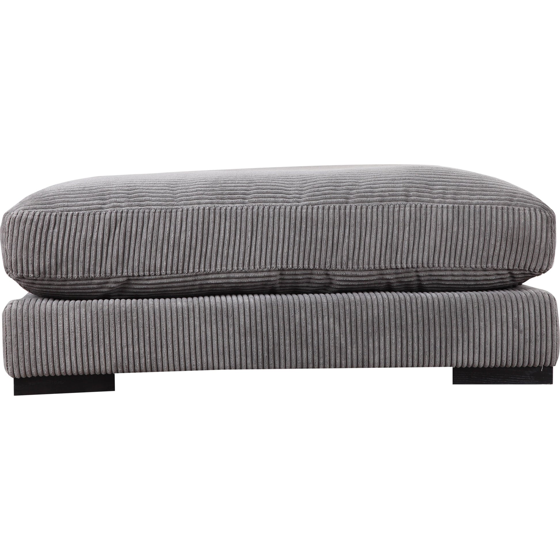 Tumble Ottoman by Moe's Home Collection in dark gray. Made from upholstery: 100% polyester, solid eucalyptus wood frame, plywood, upholstery foam in a modern style.