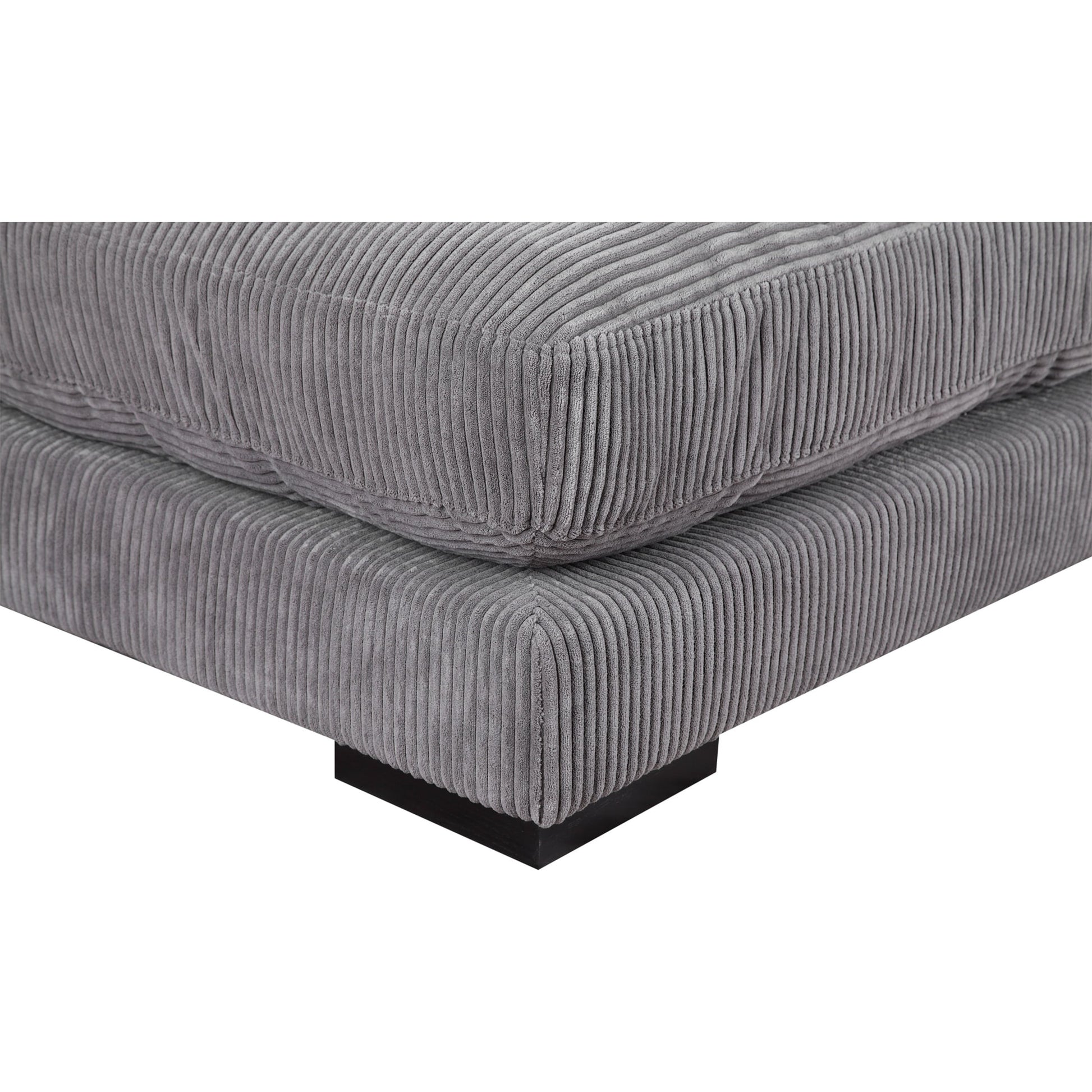 Tumble Ottoman by Moe's Home Collection in dark gray. Made from upholstery: 100% polyester, solid eucalyptus wood frame, plywood, upholstery foam in a modern style.