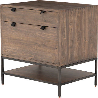 Trey Modular Filing Cabinet by Four Hands. Made from solid poplar, top grain leather, iron in a modern style.