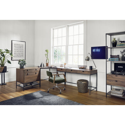Trey Modular Corner Desk by Four Hands. Made from iron, solid poplar in a modern style.