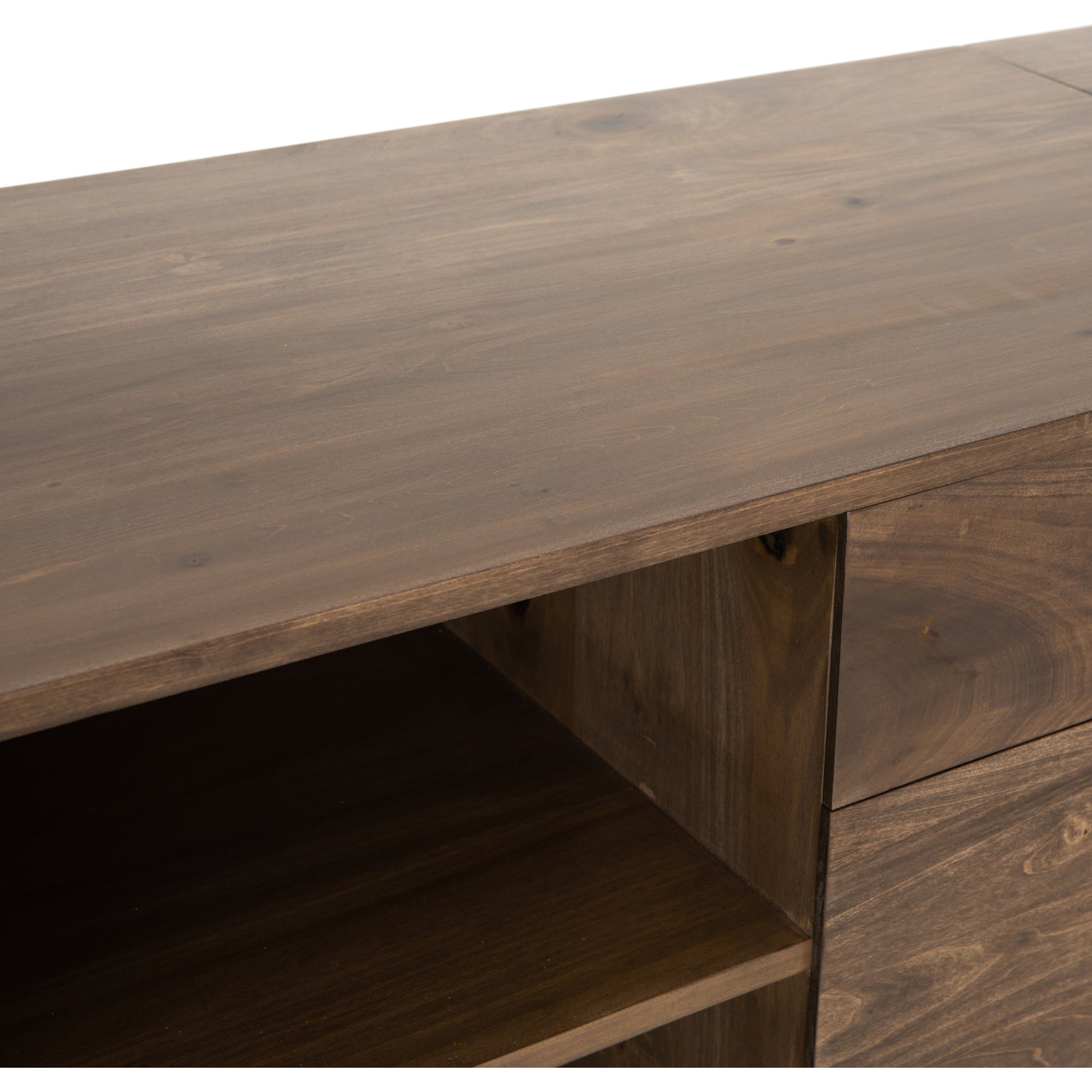 Trey Desk System with Filing Credenza by Four Hands. Made from solid poplar, top grain leather, iron in a modern style.