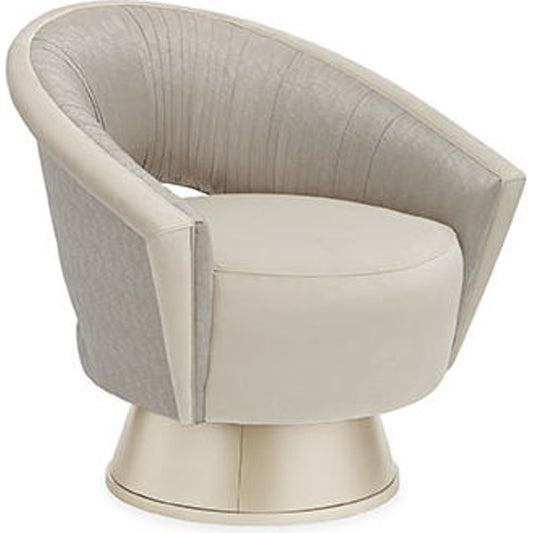 A Com-Pleat Turn Around by Caracole in natural and soft silver paint. Made from pine in a modern style.