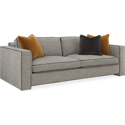Welt Played 92" Sofa by Caracole in gray. Made from birch in a modern style.