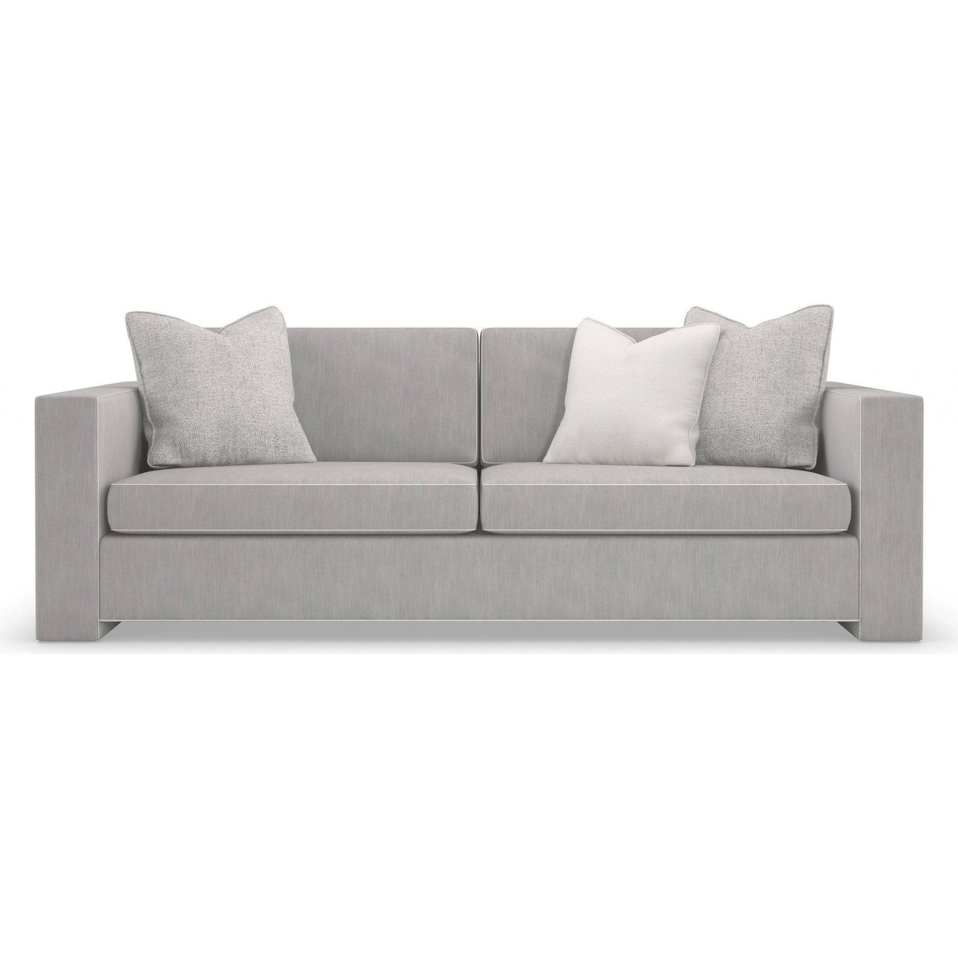 Welt Played 92" Sofa by Caracole in gray. Made from birch in a modern style.