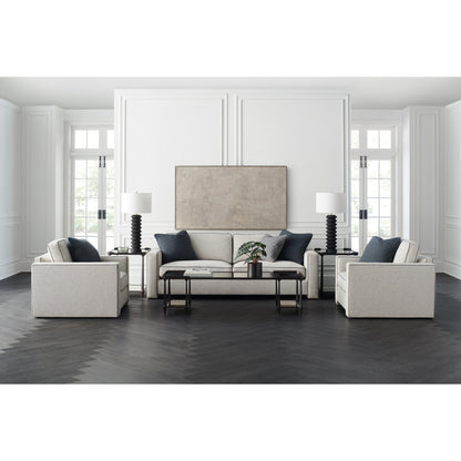 Welt Played 92" Sofa by Caracole in gray. Made from birch in a modern style.