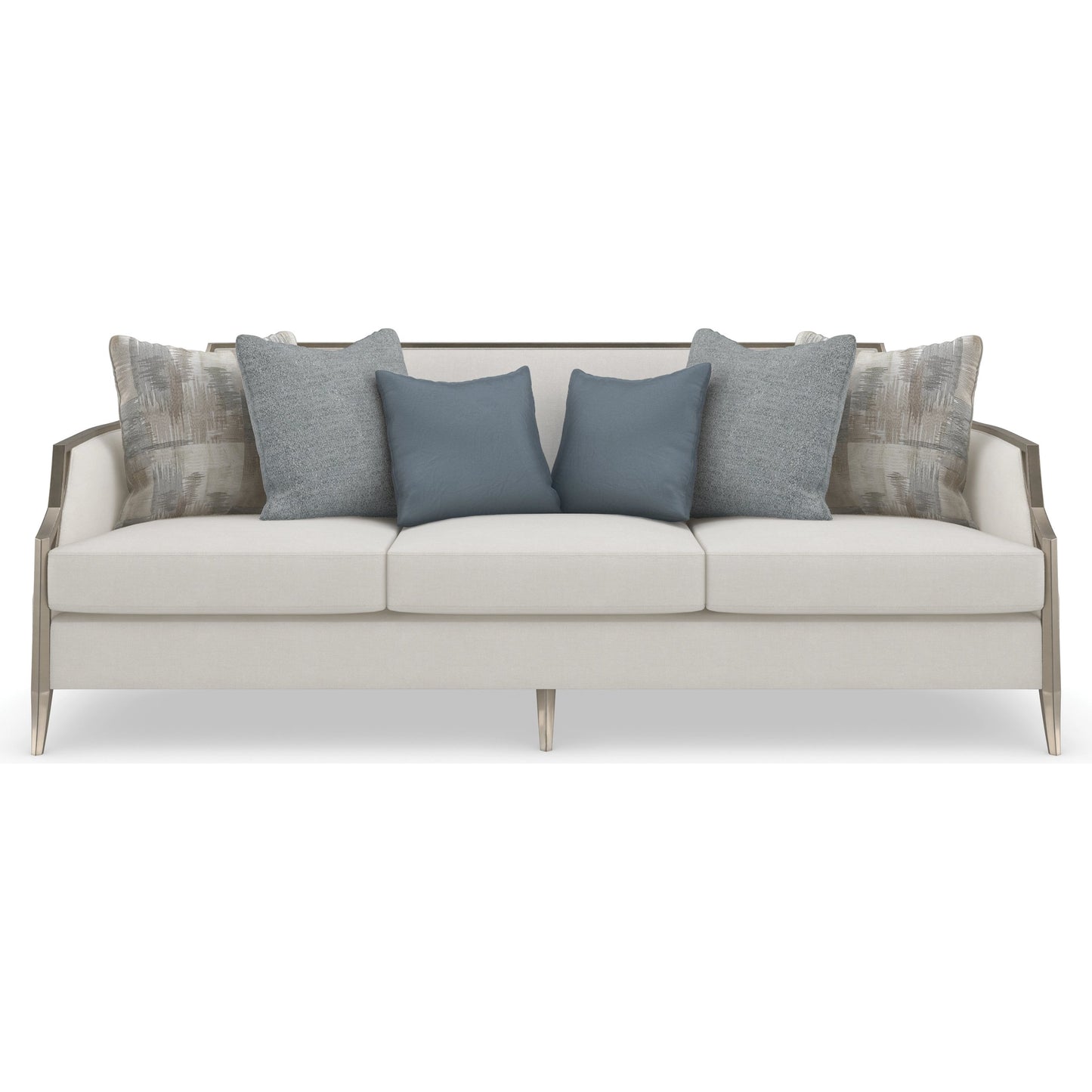 004 SI-1955950 | Additional Silo | X Factor Sofa by Caracole in charcoal, blue, silver and charcoal leaf. Made from birch in a modern style.