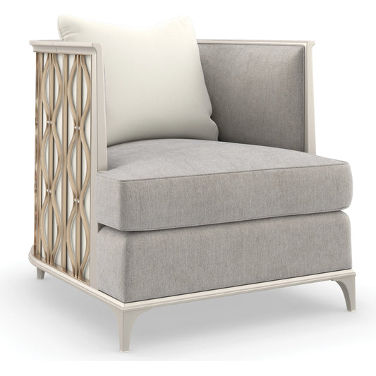 Back in Style Chair by Caracole in champagne, pearl, gold, silver and whisper of gold. Made from birch, stainless steel in a modern style.
