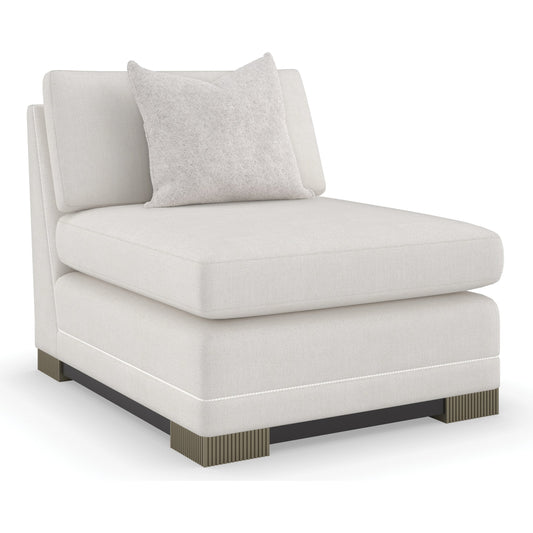 Deep Retreat Armless Chair by Caracole in silver, dark chocolate and dark chocolate, silver shadow. Made from birch in a modern style.