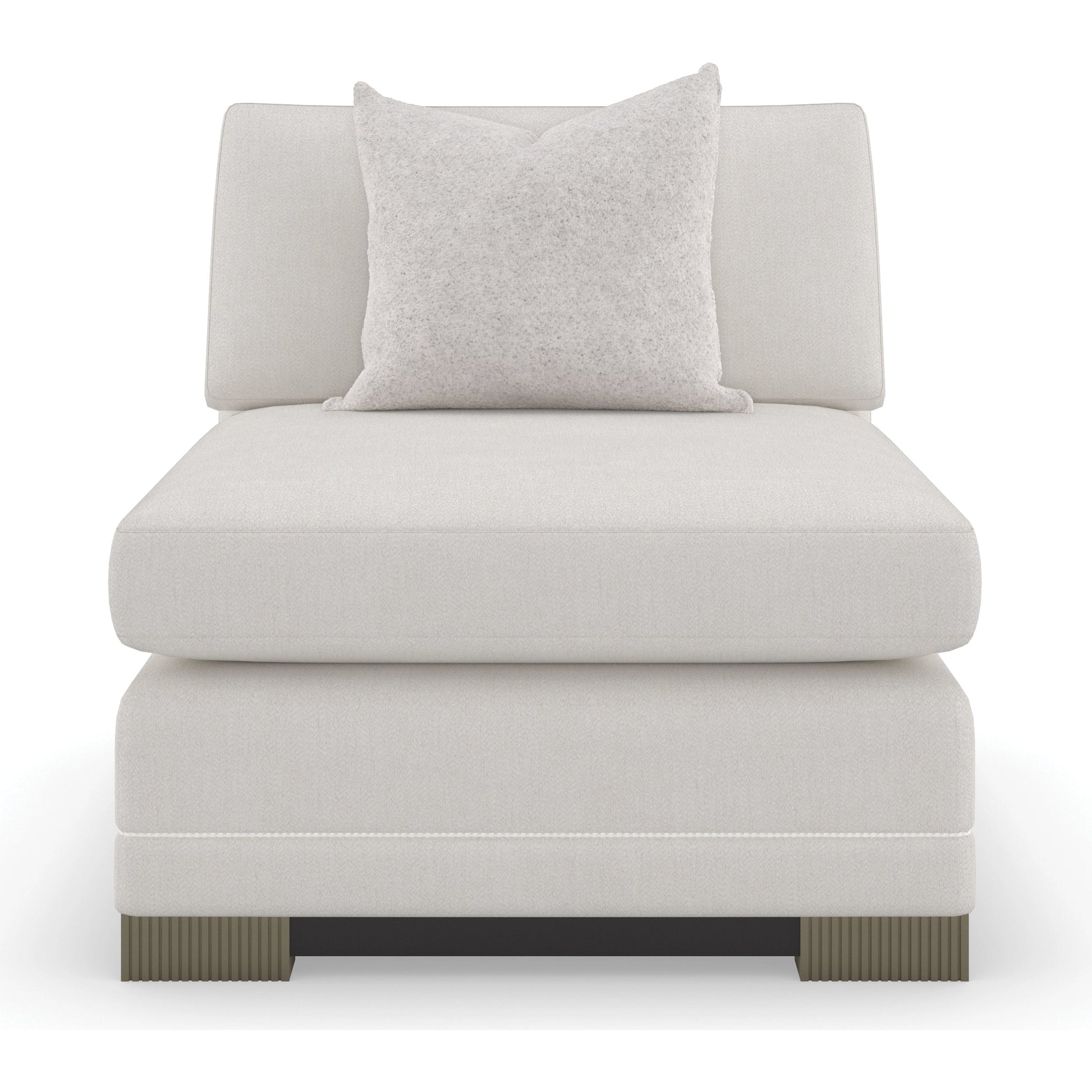 Deep Retreat Armless Chair by Caracole in silver, dark chocolate and dark chocolate, silver shadow. Made from birch in a modern style.