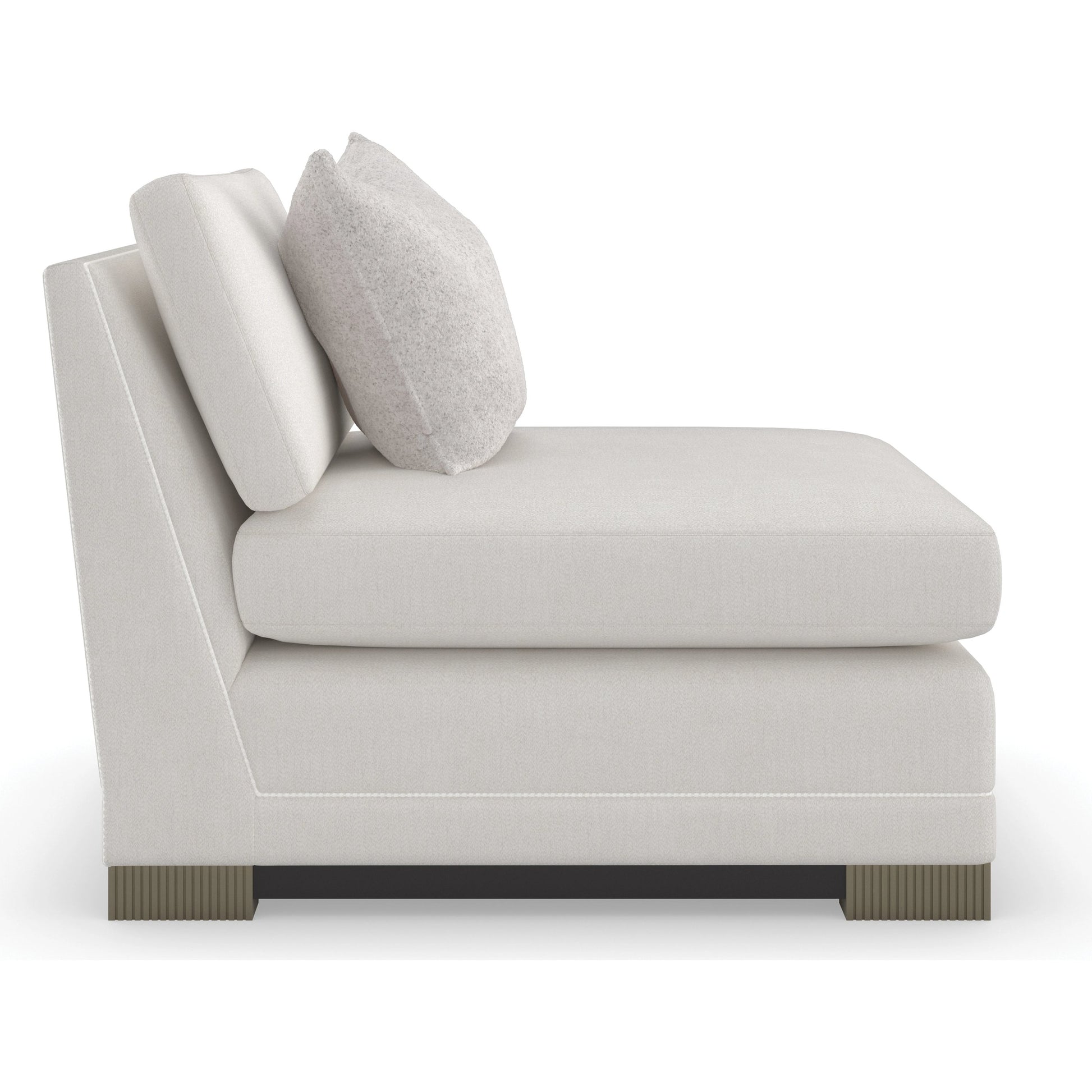 Deep Retreat Armless Chair by Caracole in silver, dark chocolate and dark chocolate, silver shadow. Made from birch in a modern style.