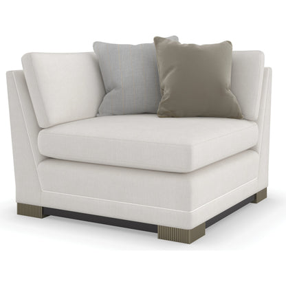 Deep Retreat Corner Chair by Caracole in silver, dark chocolate and dark chocolate, silver shadow. Made from birch in a modern style.