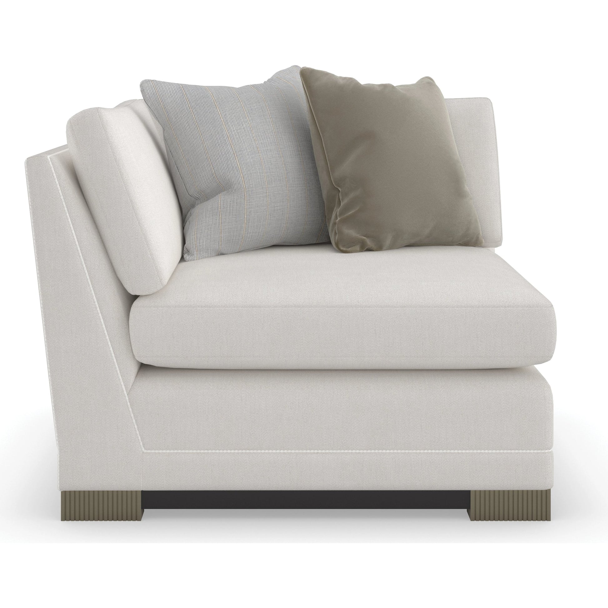 Deep Retreat Corner Chair by Caracole in silver, dark chocolate and dark chocolate, silver shadow. Made from birch in a modern style.