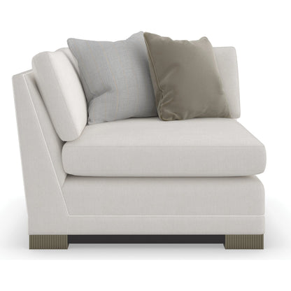 Deep Retreat Corner Chair by Caracole in silver, dark chocolate and dark chocolate, silver shadow. Made from birch in a modern style.