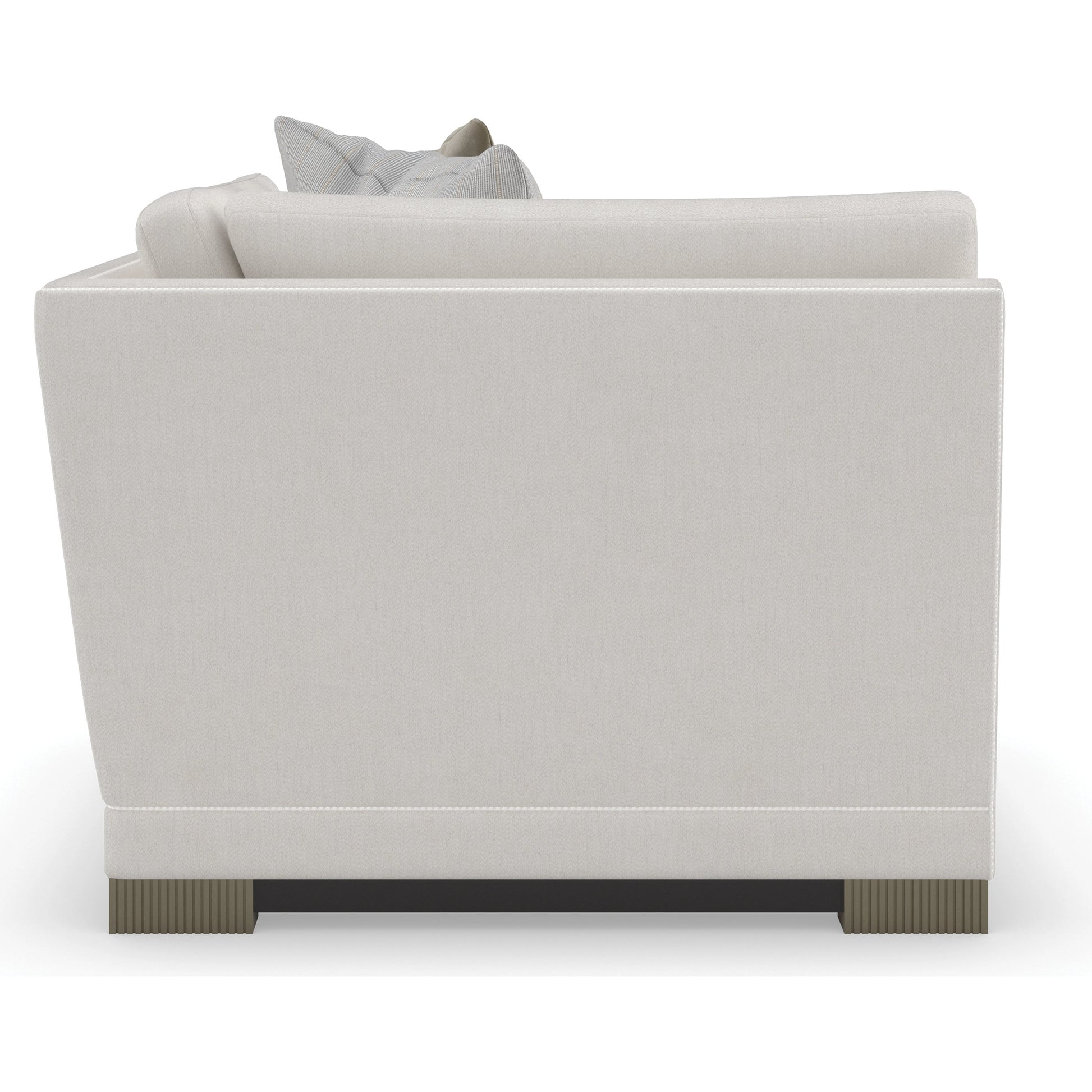 Deep Retreat Corner Chair by Caracole in silver, dark chocolate and dark chocolate, silver shadow. Made from birch in a modern style.