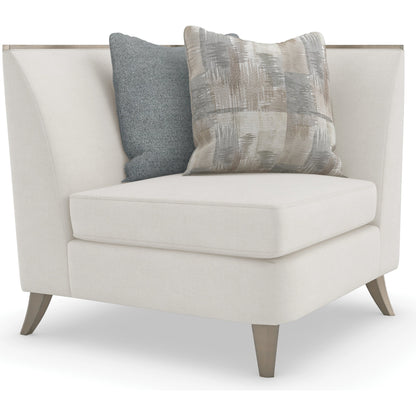 X Factor Corner Chair by Caracole in charcoal, blue, silver and charcoal leaf. Made from birch in a modern style.