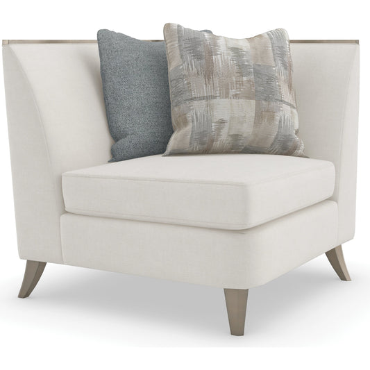 X Factor Corner Chair by Caracole in charcoal, blue, silver and charcoal leaf. Made from birch in a modern style.