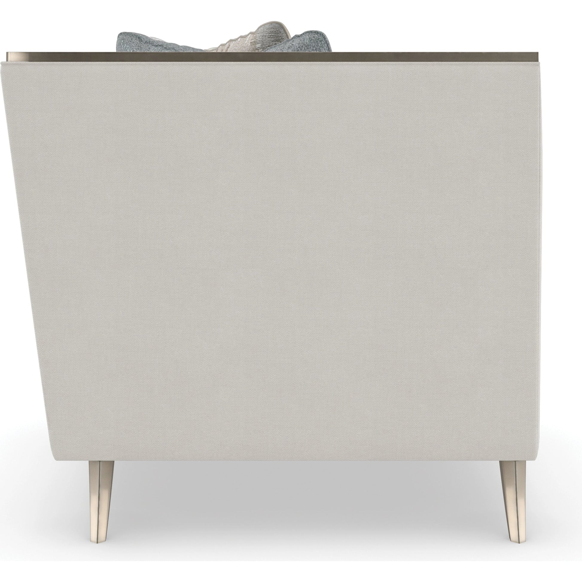 X Factor Corner Chair by Caracole in charcoal, blue, silver and charcoal leaf. Made from birch in a modern style.