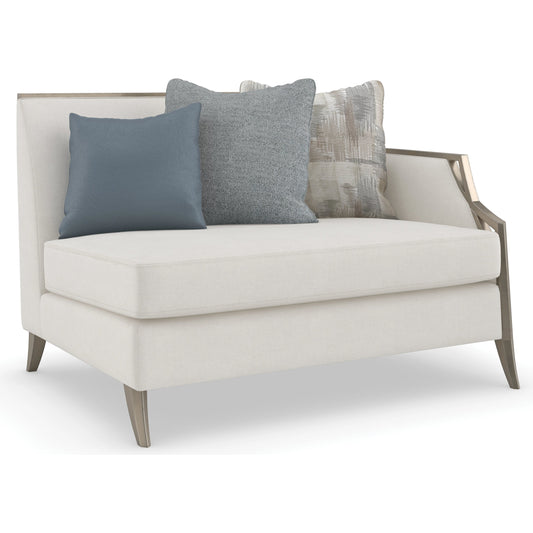 X Factor Loveseat by Caracole in charcoal, blue, silver and charcoal leaf. Made from birch in a modern style.