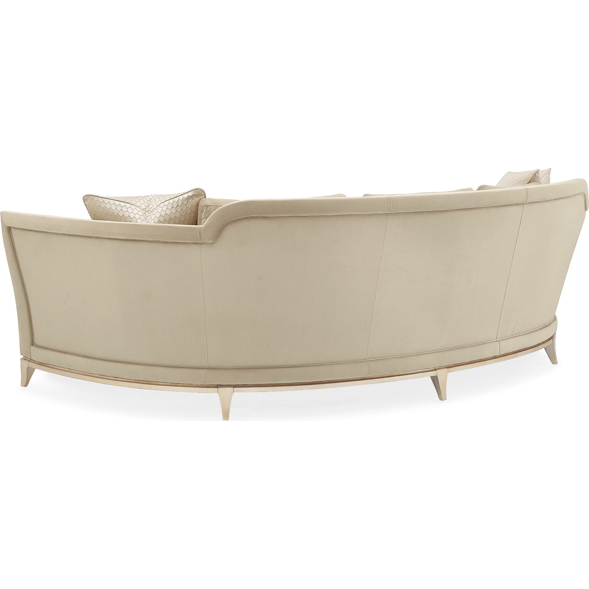 Bend the Rules Sofa by Caracole in silver and soft silver paint. Made from birch in a transitional style.