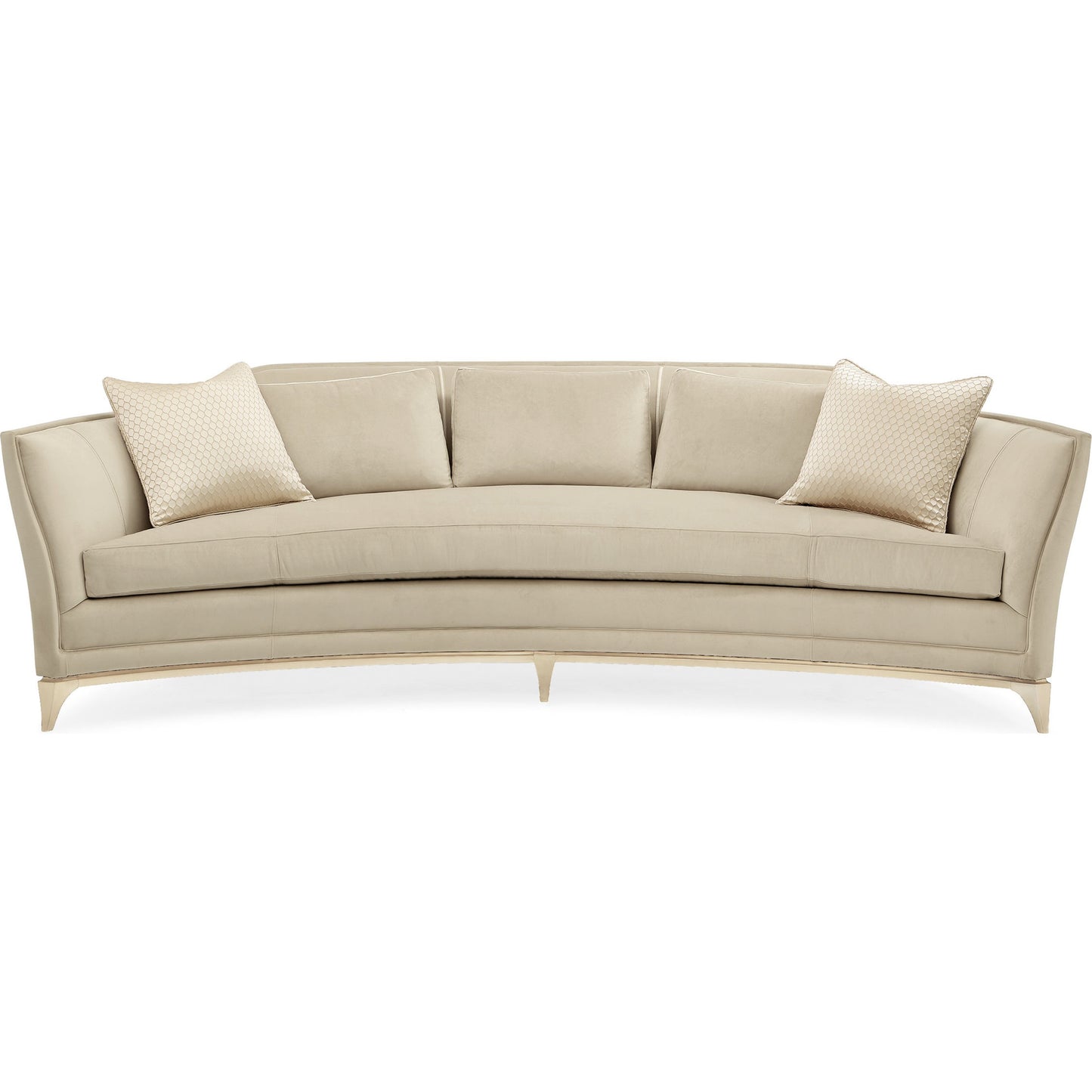 004 SR-768519 | Additional Silo | Bend the Rules Sofa by Caracole in silver and soft silver paint. Made from birch in a transitional style.