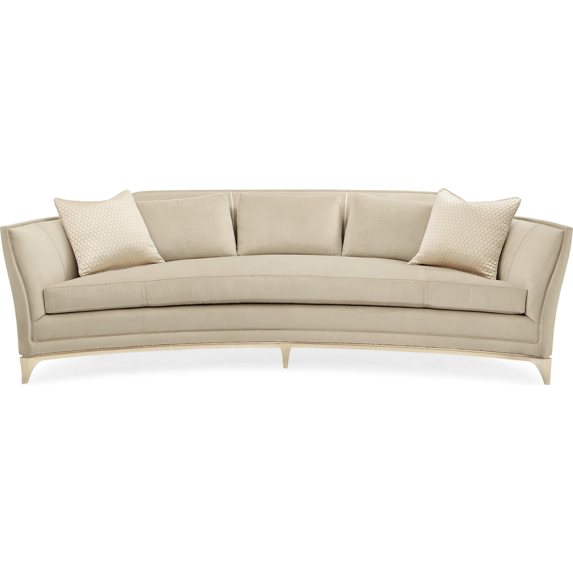 Bend the Rules Sofa by Caracole in silver and soft silver paint. Made from birch in a transitional style.