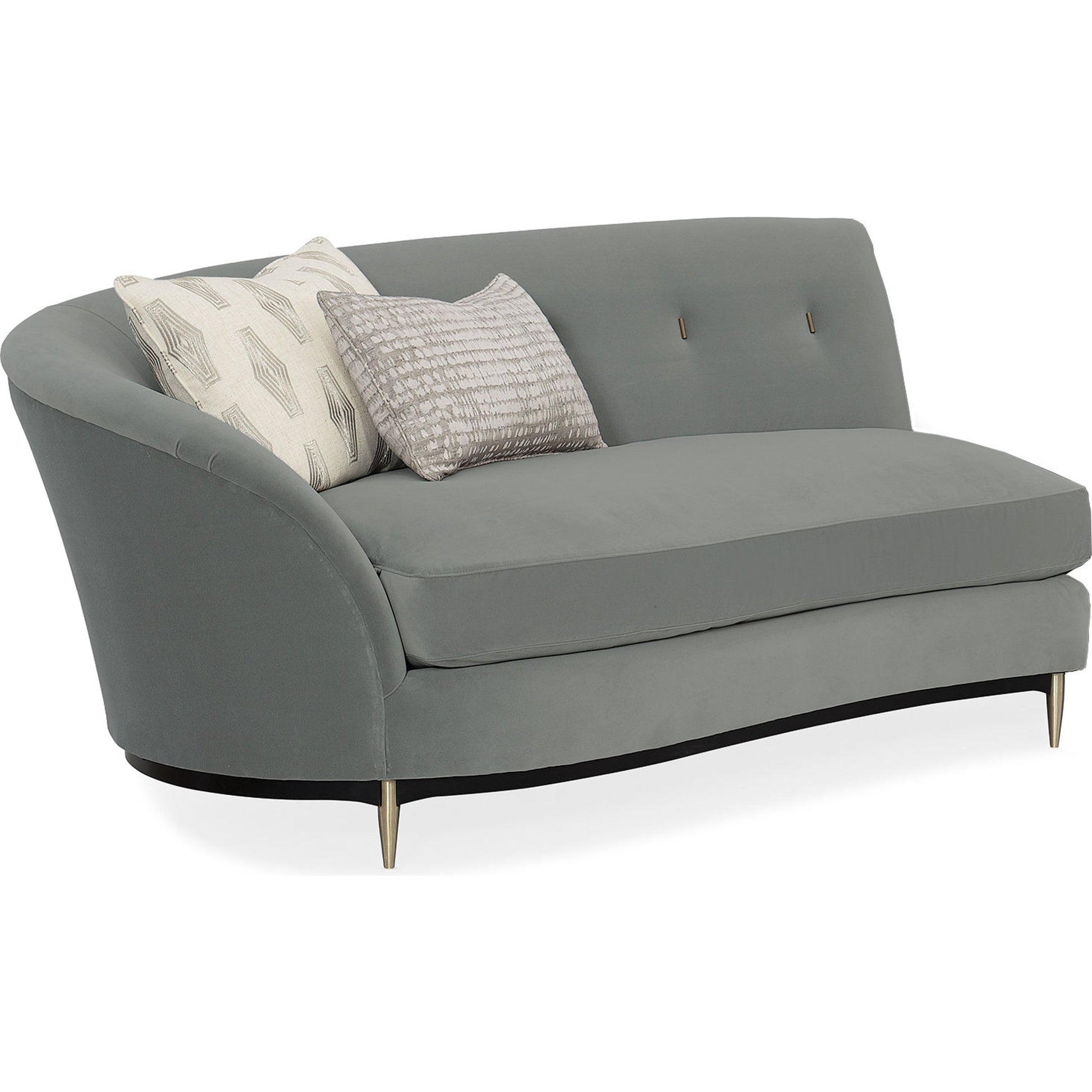 Three's Company Loveseat by Caracole in champagne gold, champagne, gold, linen. Made from birch in a transitional style.