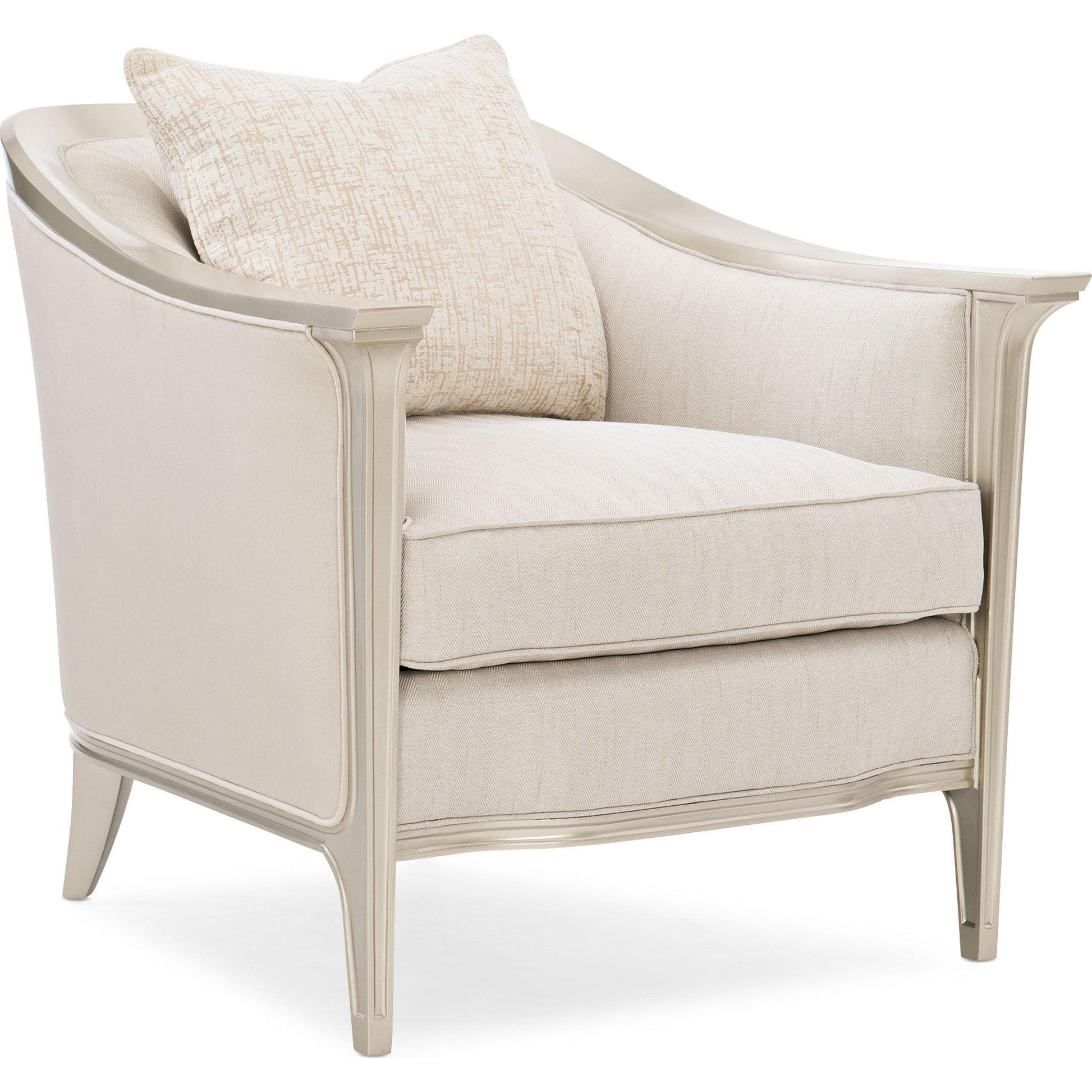 Eaves Drop Chair by Caracole in dove grey and afterglow. Made from birch in a traditional style.