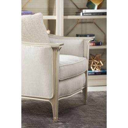 Eaves Drop Chair by Caracole in dove grey and afterglow. Made from birch in a traditional style.