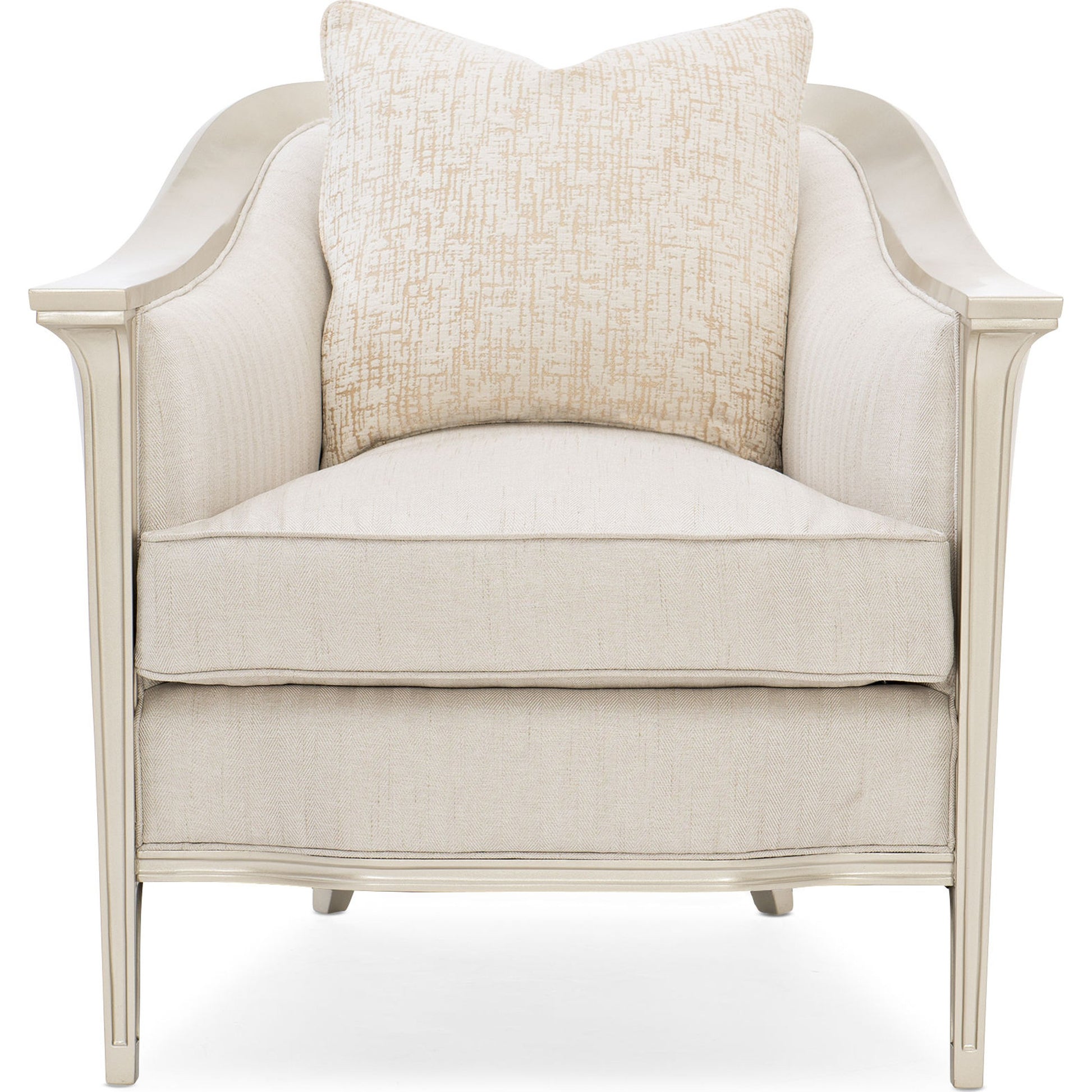 Eaves Drop Chair by Caracole in dove grey and afterglow. Made from birch in a traditional style.