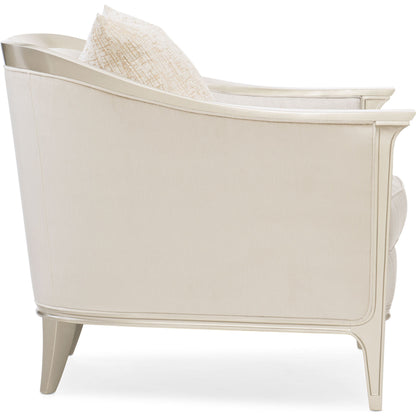 Eaves Drop Chair by Caracole in dove grey and afterglow. Made from birch in a traditional style.