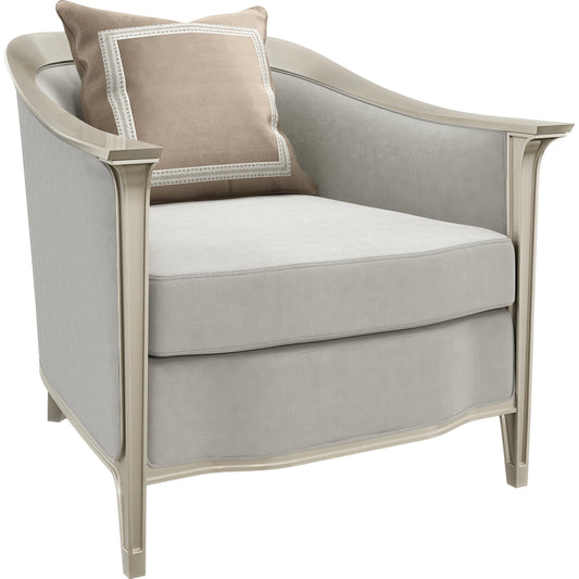 Eaves Drop Chair by Caracole in dove grey and afterglow. Made from birch in a traditional style.