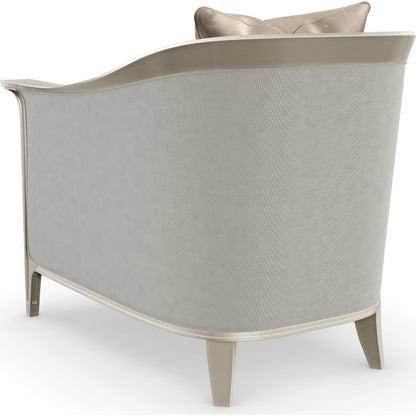 Eaves Drop Chair by Caracole in dove grey and afterglow. Made from birch in a traditional style.