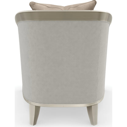 Eaves Drop Chair by Caracole in dove grey and afterglow. Made from birch in a traditional style.