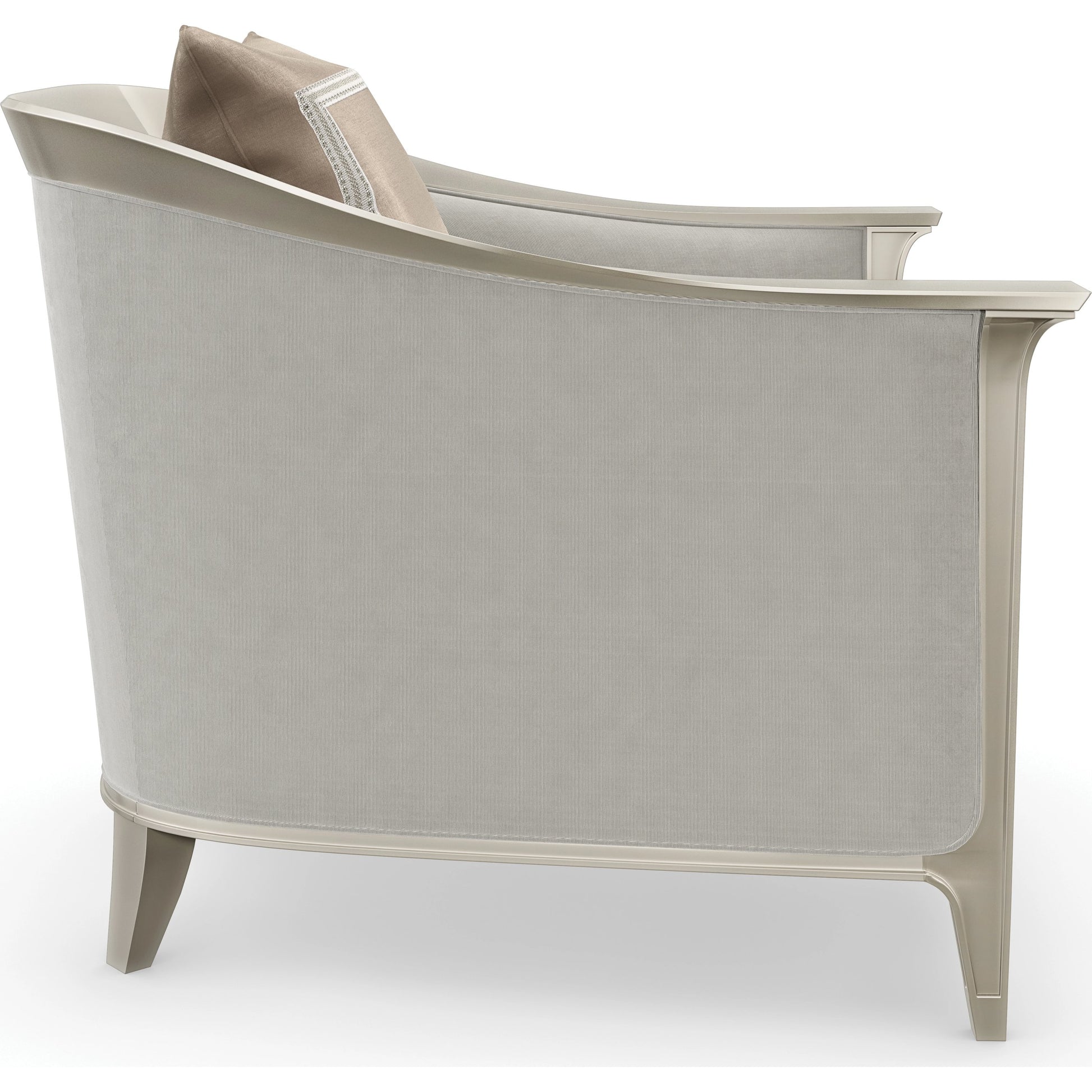 Eaves Drop Chair by Caracole in dove grey and afterglow. Made from birch in a traditional style.