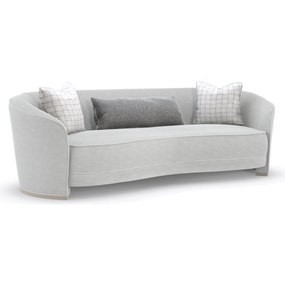 Ahead of the Curve Sofa by Caracole in pearl and matte pearl. Made from birch in a modern style.