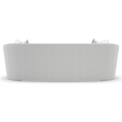 Ahead of the Curve Sofa by Caracole in pearl and matte pearl. Made from birch in a modern style.